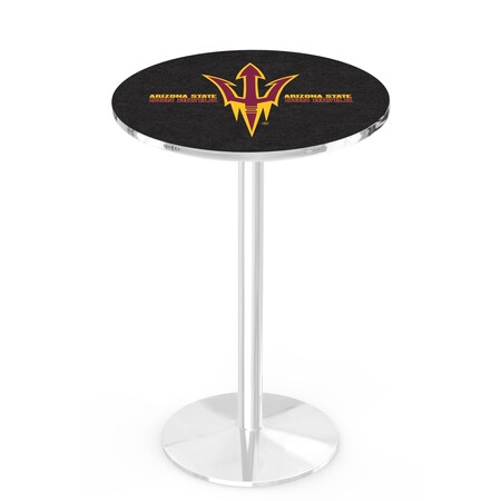 Holland Bar Stool Co 36" Chrome Arizona State Pub Table, Pitchfork L214C3628ArizSt-F